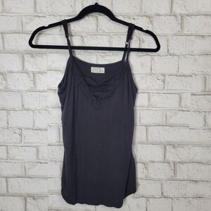 Maurices dark gray lace open front tank